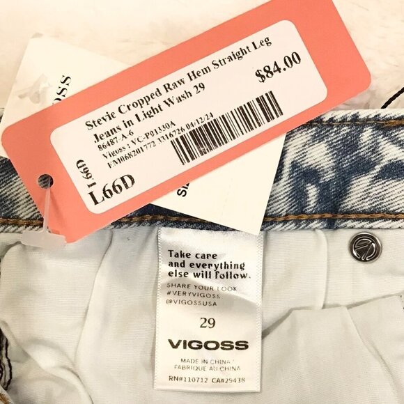Vigoss 29 (8) NWT Stevie Crop Straight High Rise Women’s Jeans Distressed - Picture 9 of 12